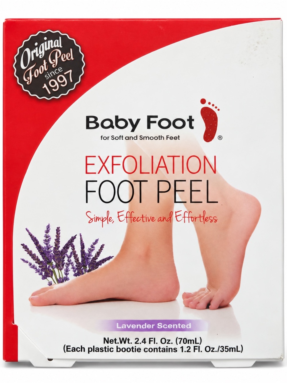 Baby Foot Lavender Exfoliation Foot Peel - Red & White